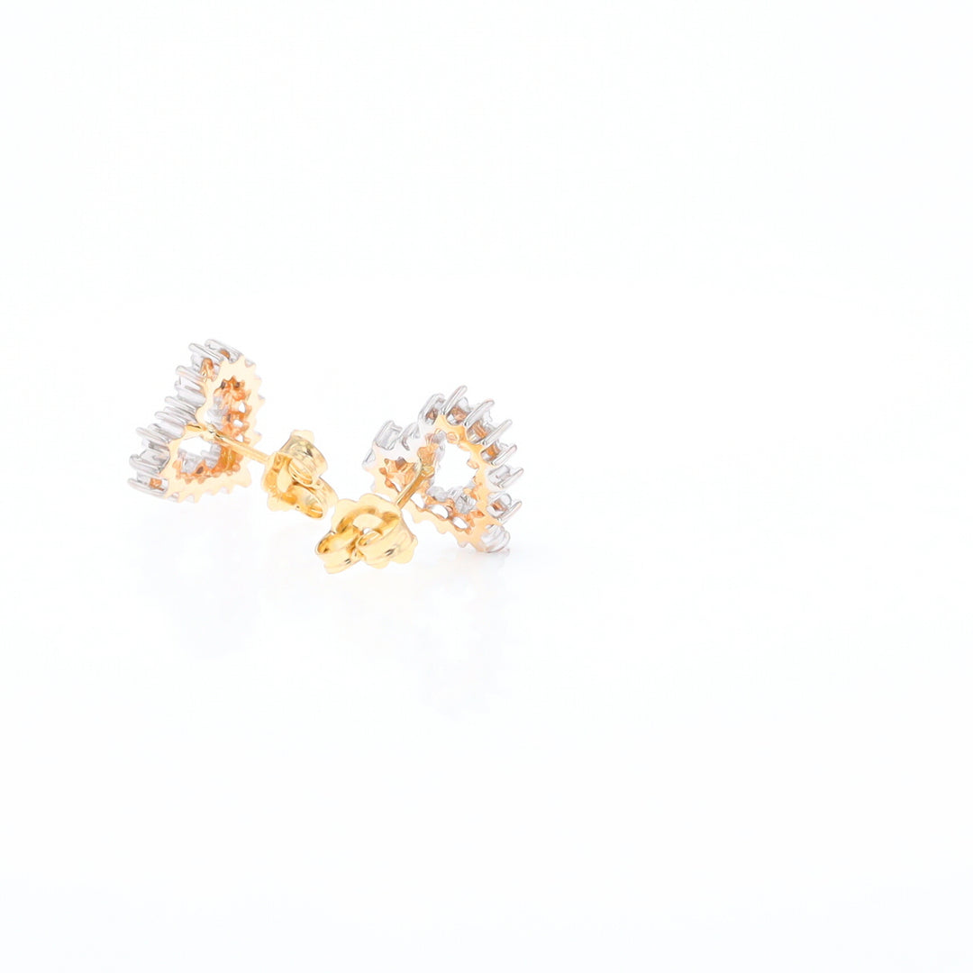 Diamond Heart Stud Earrings