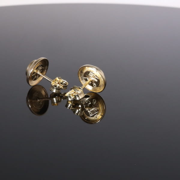 Opal Earrings Round Inlaid Design Studs
