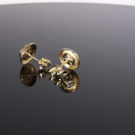 Opal Earrings Round Inlaid Design Studs