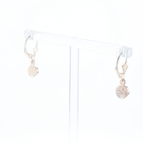 Gold Quartz Inlaid Round Bezel Earrings