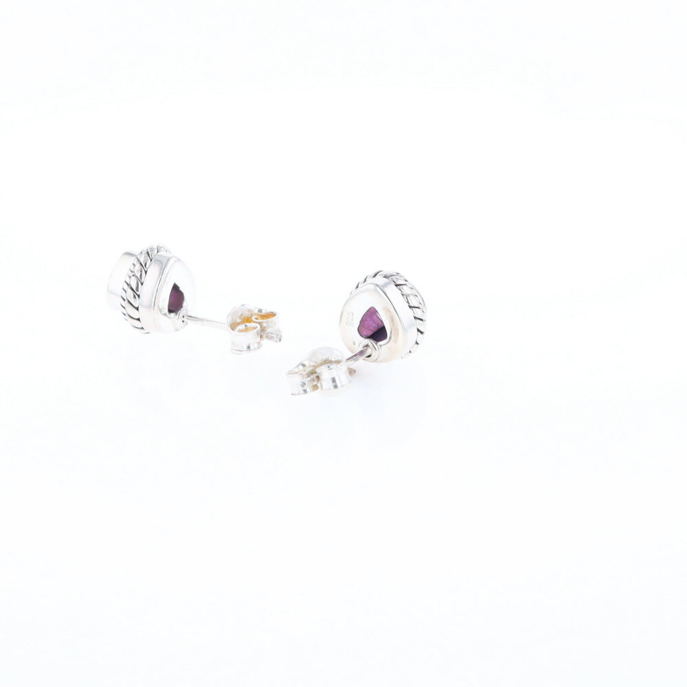 Native Amethyst Pear Stud Earrings