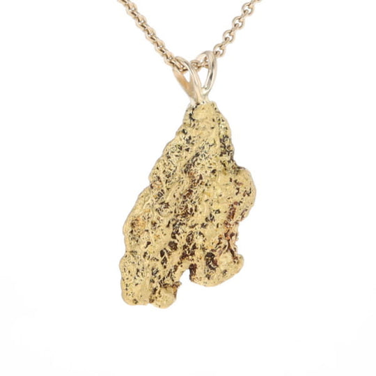 Gold Natural Nugget Flat Pendant