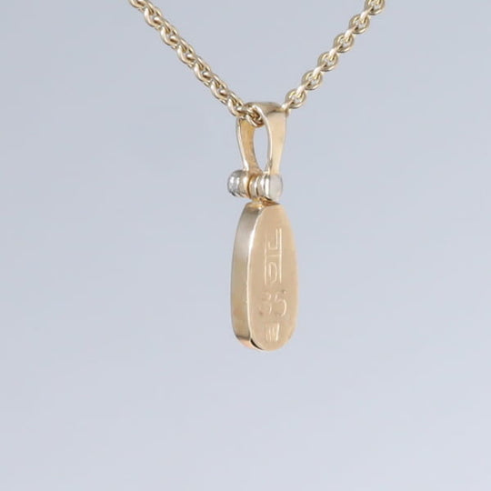 Opal Pendant Oval Inlaid Design with .02ct Round Diamond