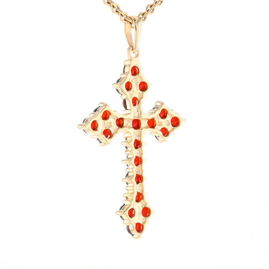 Vintage Garnet Cluster Cross