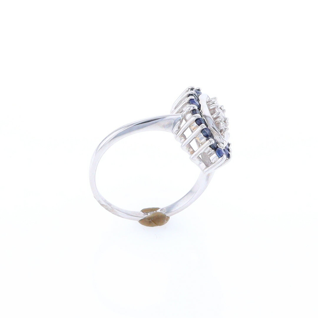 Marquise Cluster Sapphire Ring