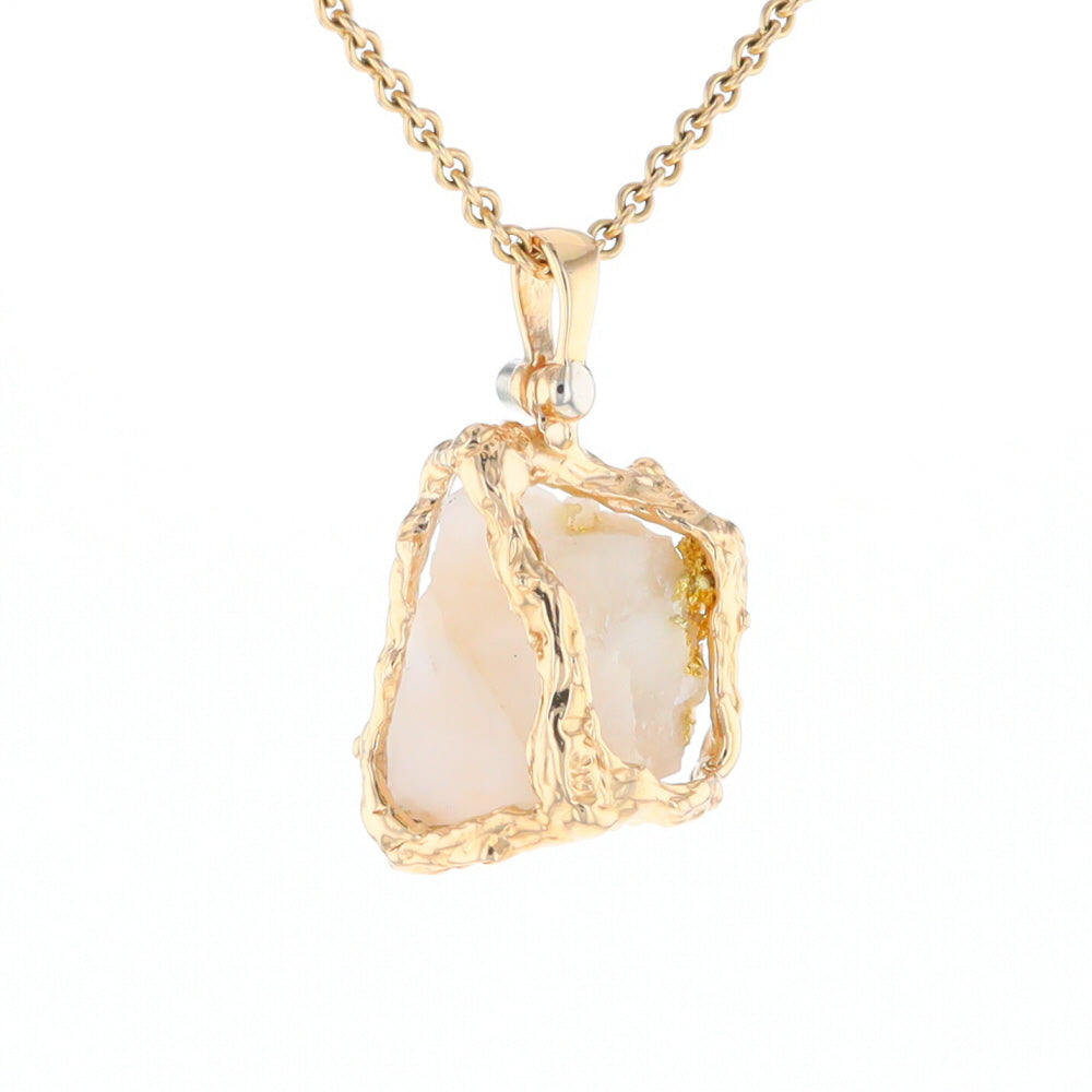 Rough Gold Quartz Freeform Pendant