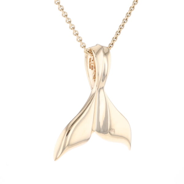 Whale Tail Natural Gold Nuggets Inlaid Pendant XL