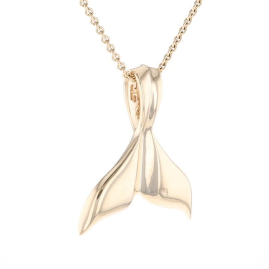Whale Tail Natural Gold Nuggets Inlaid Pendant XL