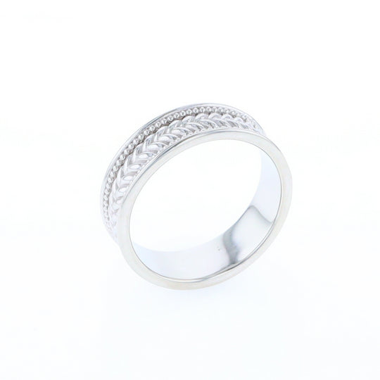 Braided White Gold Men's Ring