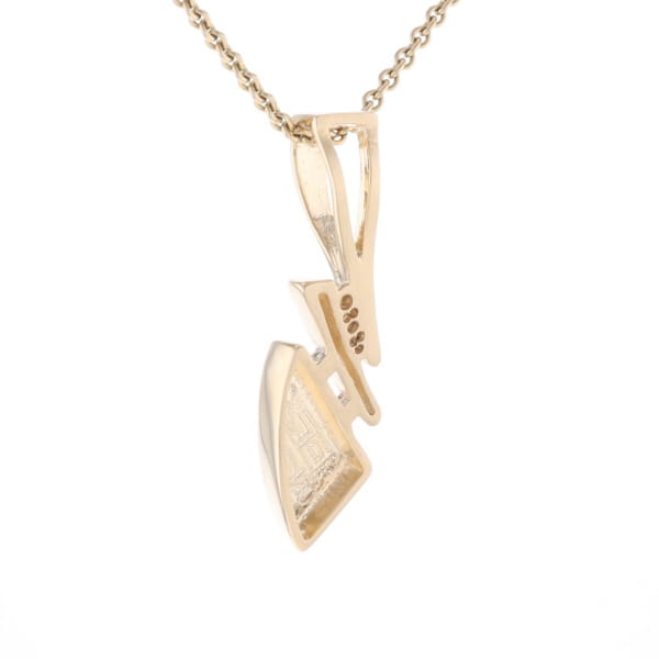 Retro Style Triangular Onyx Inlaid Pendant with .07ctw Diamonds