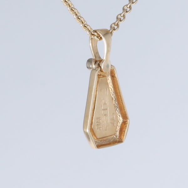 Opal Triangle Inlay with .02ctw Diamond Pendant