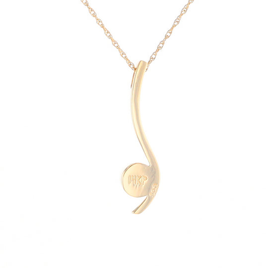 Round Inlaid Gold Quartz Curved Bar Pendant G2