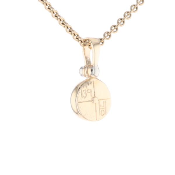 Round Gold Quartz Inlaid Pendant