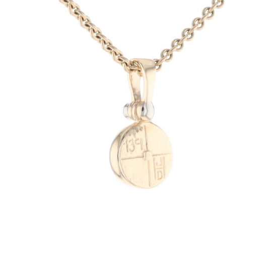 Round Gold Quartz Inlaid Pendant