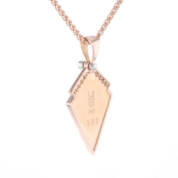 Turquoise Kite Shaped Inlaid Pendant with 0.19ctw Diamonds