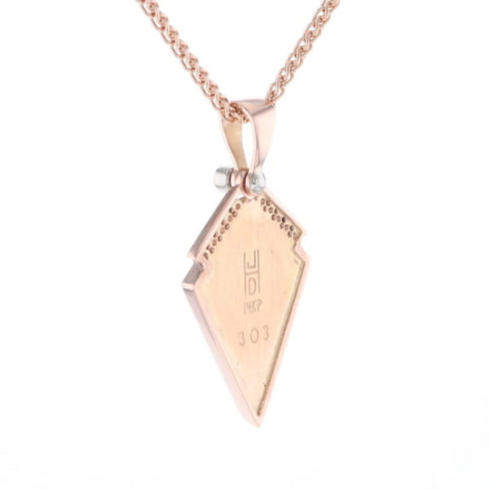 Turquoise Kite Shaped Inlaid Pendant with 0.19ctw Diamonds