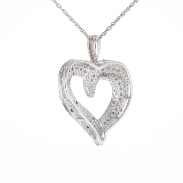 Frosted Diamond Heart Necklace