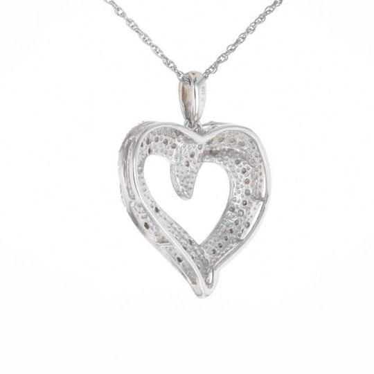 Frosted Diamond Heart Necklace