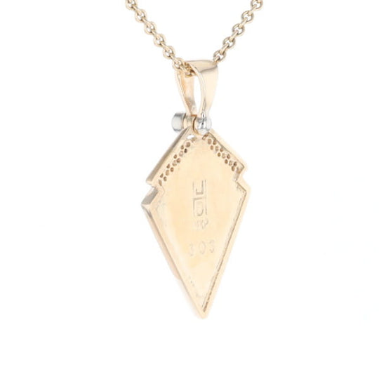 Sugilite Kite Shape Inlaid Pendant with 0.19ctw Diamonds
