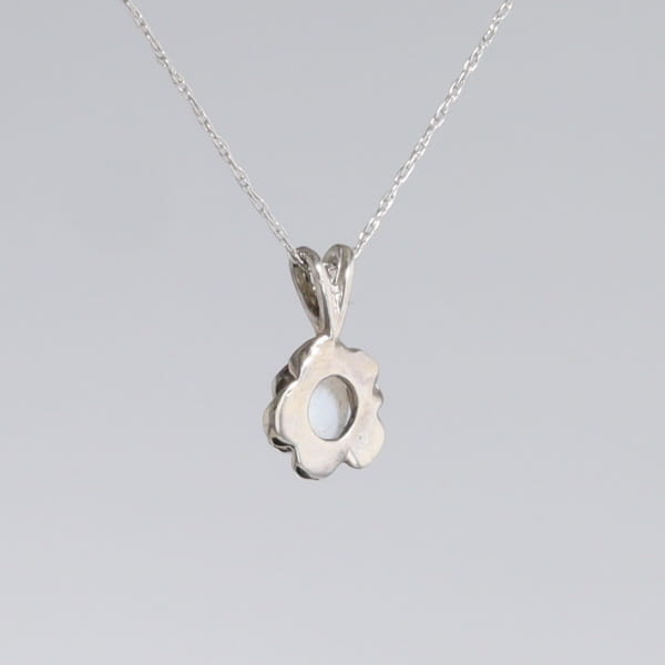 White Opal Flower Pendant