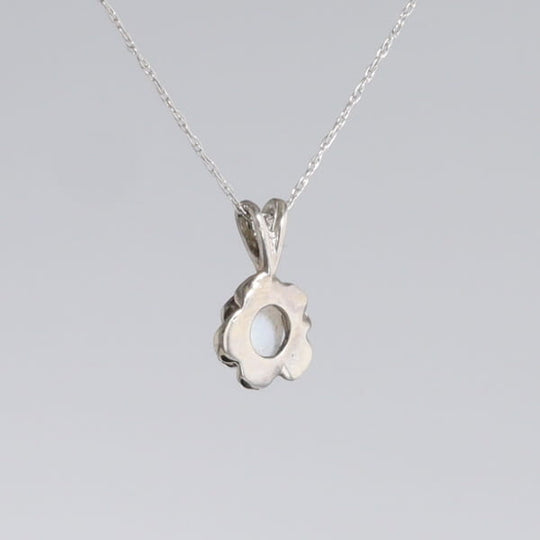 White Opal Flower Pendant