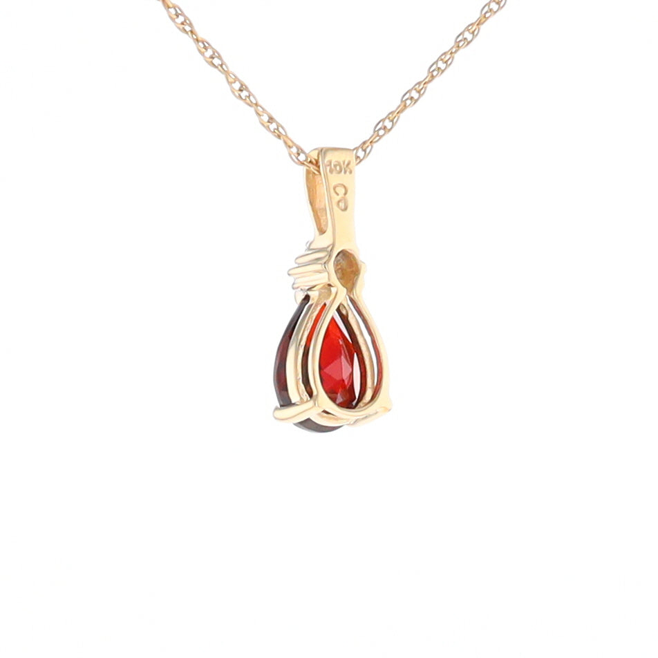 Pear Checkered Garnet Pendant