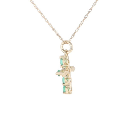 Small Emerald Cross Pendant