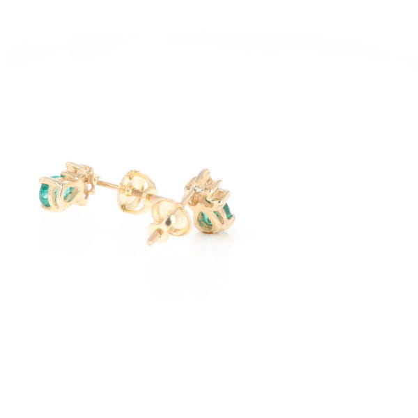 Synthetic Emerald Pear Shaped Earrings with Diamond Accents