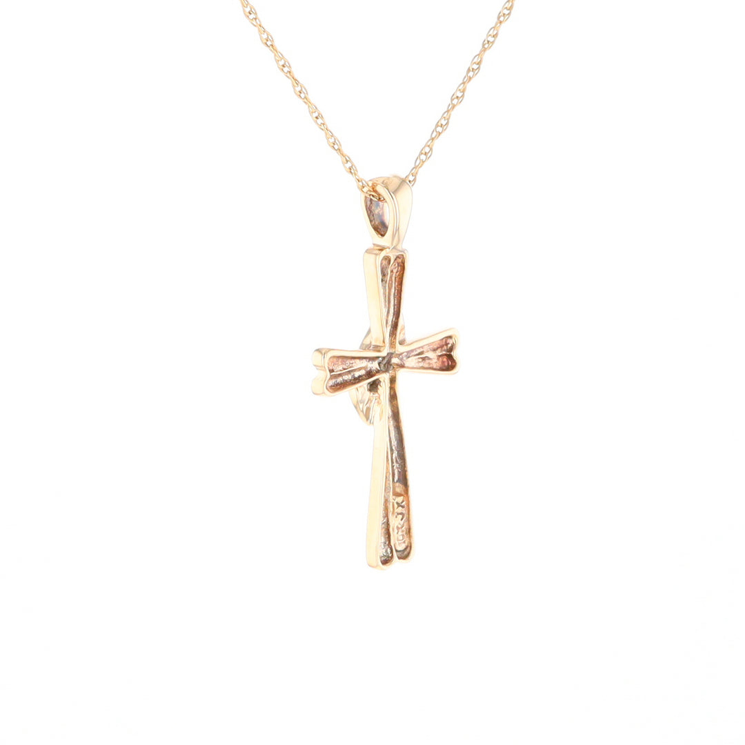 Diamond Crossover Ribbon Cross Pendant