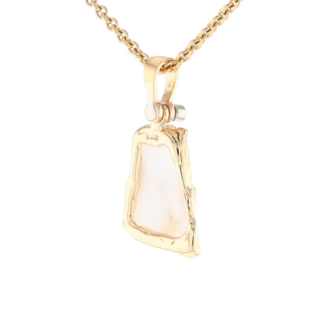 Gold Quartz Freeform Pendant