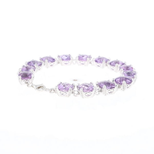 Amethyst Bracelet With Silver Filigree