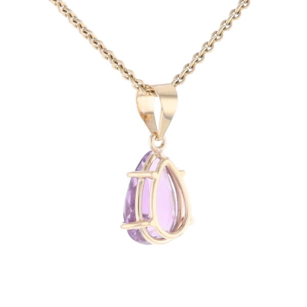 Pear Solitaire Amethyst Pendant