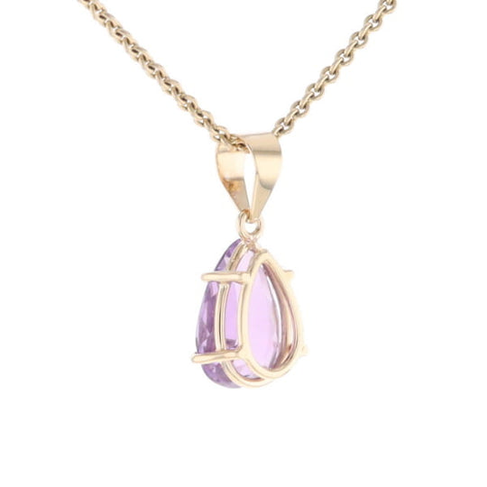 Pear Solitaire Amethyst Pendant