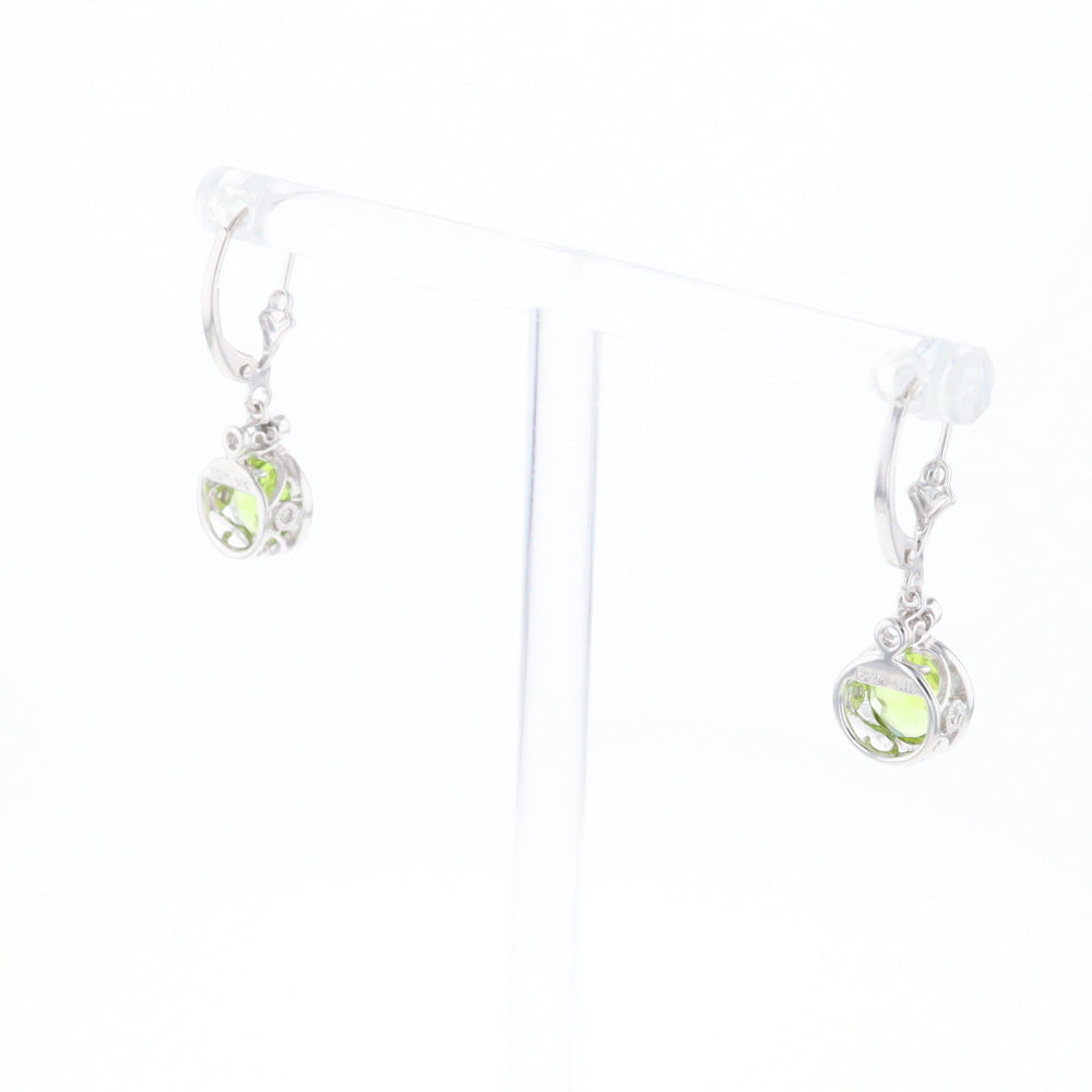 Peridot Dangle Earrings with Diamond Accents
