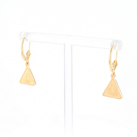 Gold Quartz Triangle Inlaid Earrings - G2