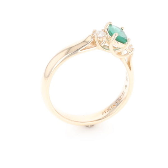 Emerald Three-Stone Trellis Ring