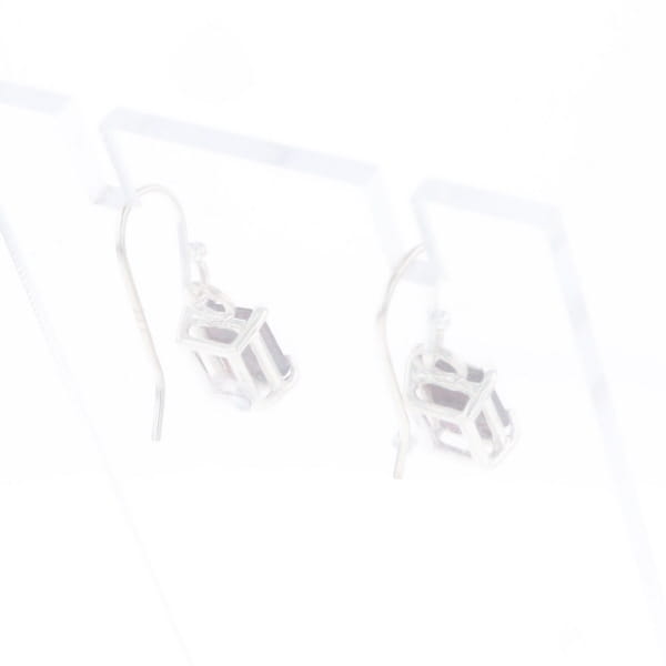 Emerald Cut Garnet Earrings