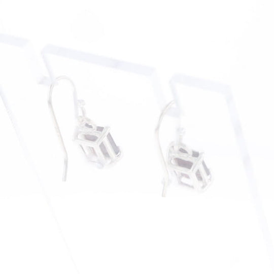 Emerald Cut Garnet Earrings