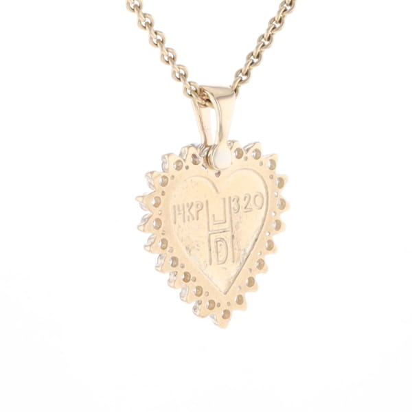 Gold Quartz Heart Shape Inlaid .55Ctw Diamond Pendant