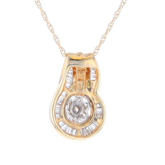 Gold Slide and Flower Diamond Pendant