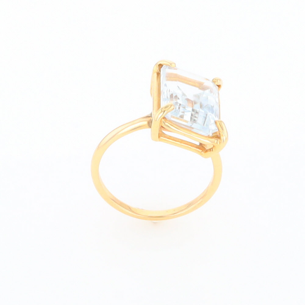 Emerald Cut Blue Topaz Ring