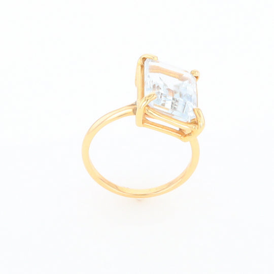 Emerald Cut Blue Topaz Ring