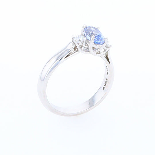 Ceylon Sapphire Three-Stone Trellis Ring