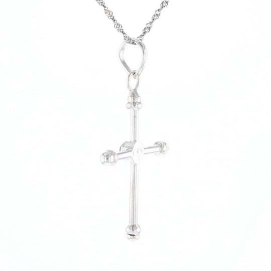 Silver Peridot Cross