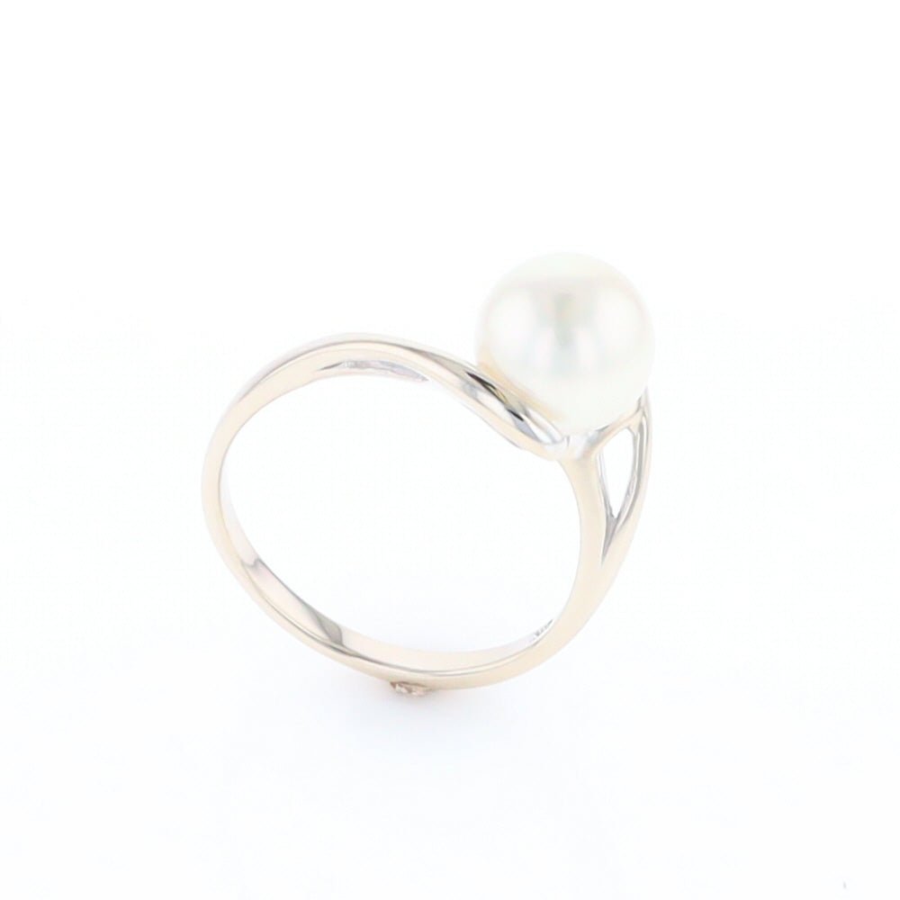 Pearl Solitaire Bypass Ring