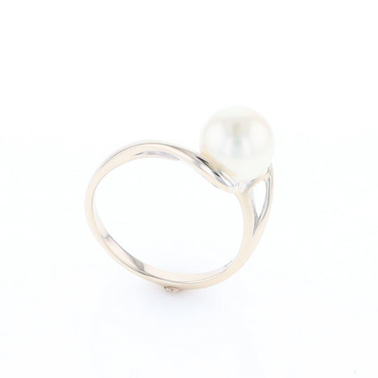 Pearl Solitaire Bypass Ring