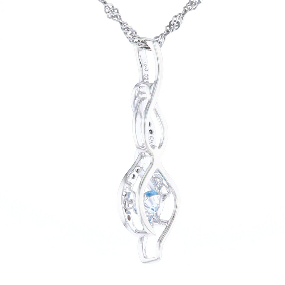 Floating Topaz Twisted Pendant