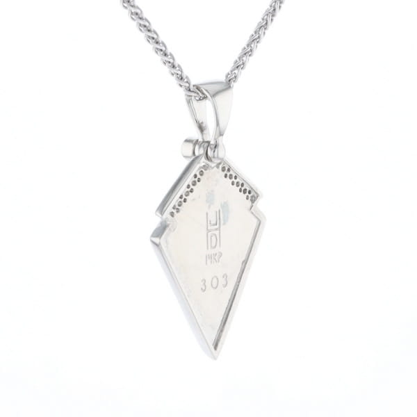 Sleeping Beauty Turquoise Kite Shaped Inlaid Pendant with 0.19ctw Diamonds