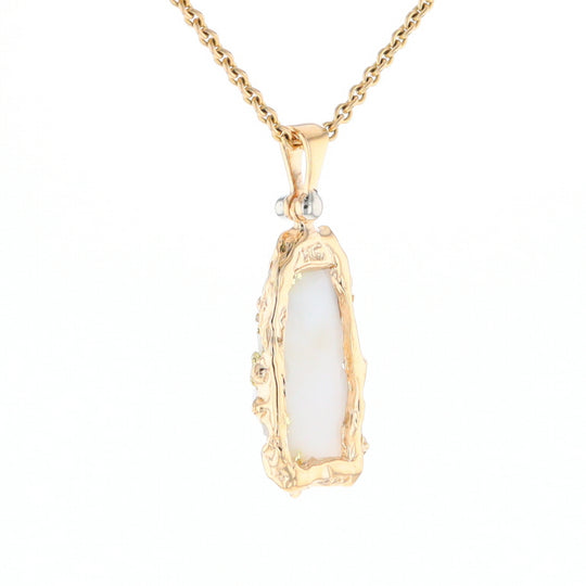 Rough Gold Quartz Freeform Pendant