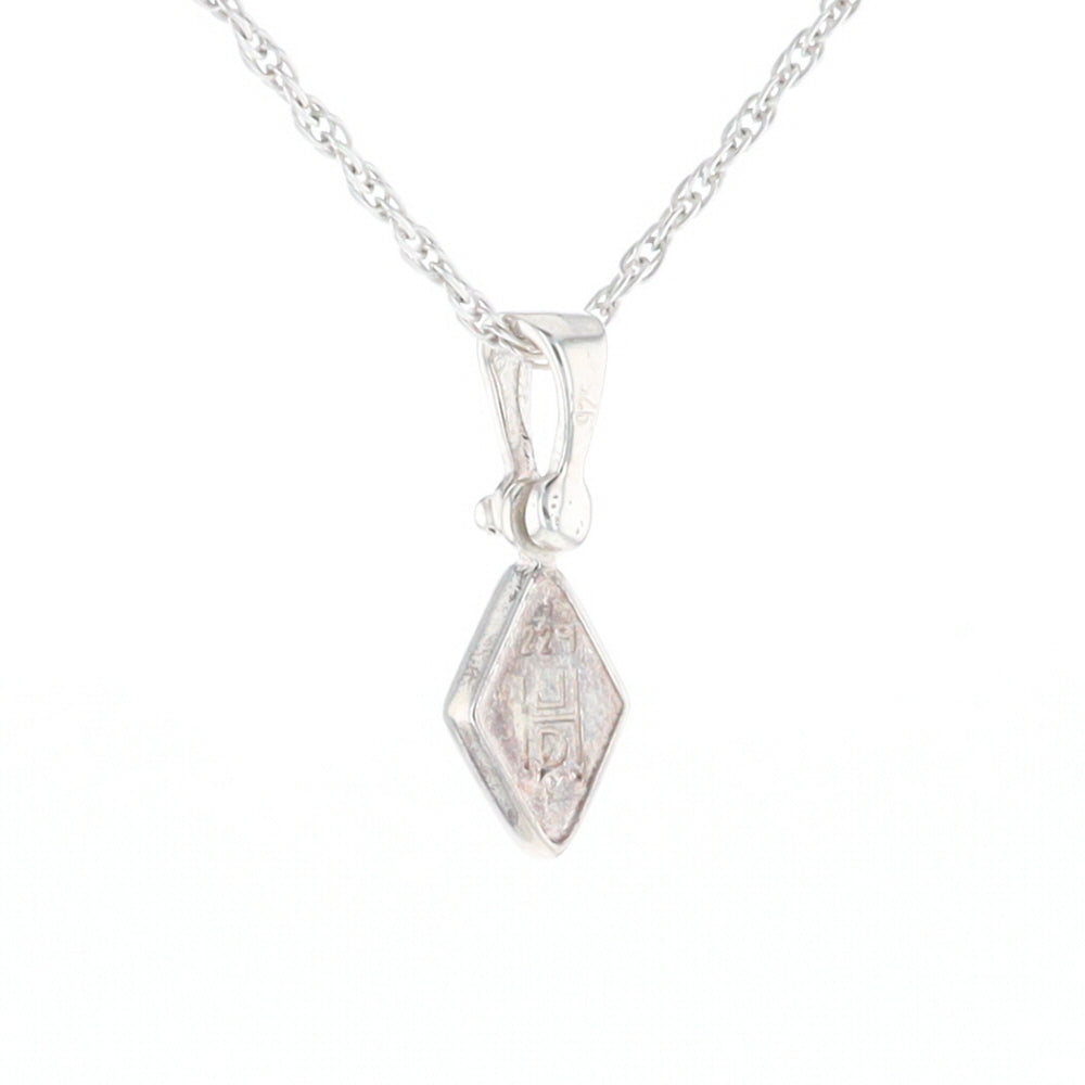 Sterling Silver Gold Quartz Inlaid Diamond Pendant - G3